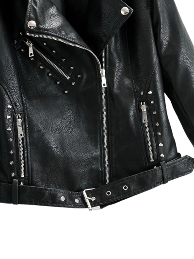 Womens Sophia Genuine Lambskin Biker Leather Jacket