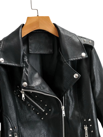 Womens Sophia Genuine Lambskin Biker Leather Jacket