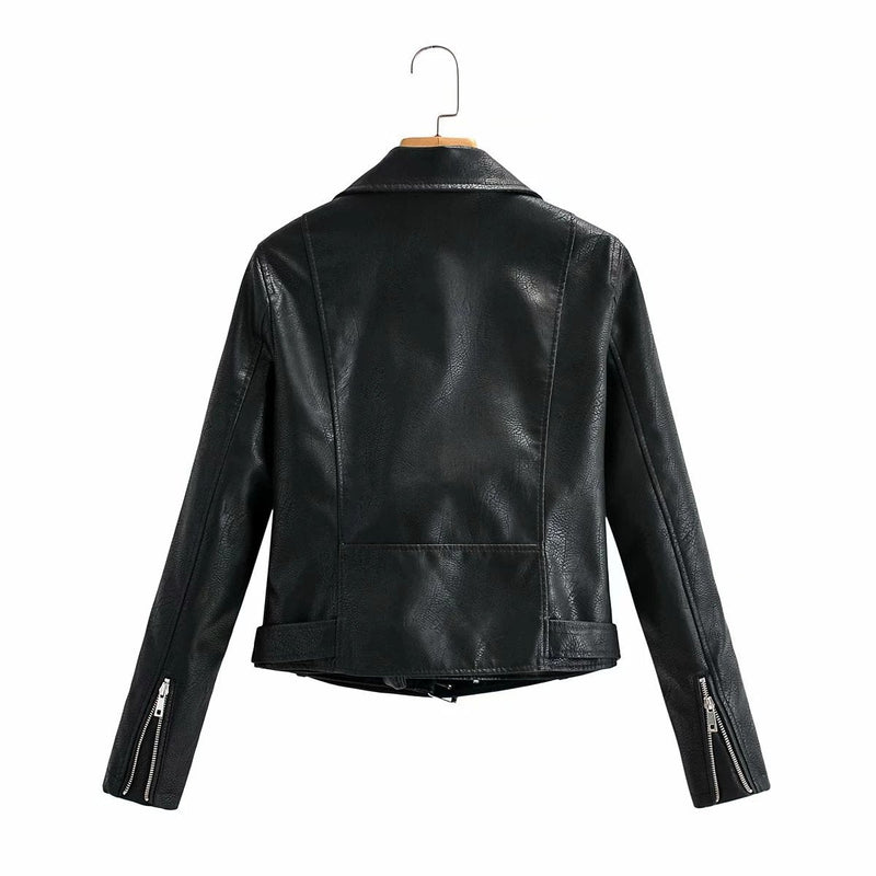 Womens Sophia Genuine Lambskin Biker Leather Jacket
