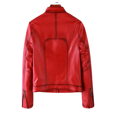 Womens Eleanor Front Pocket Genuine Lambskin Leather Jacket