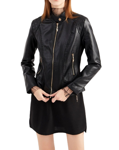 Womens Capri Genuine Lambskin Leather Jacket